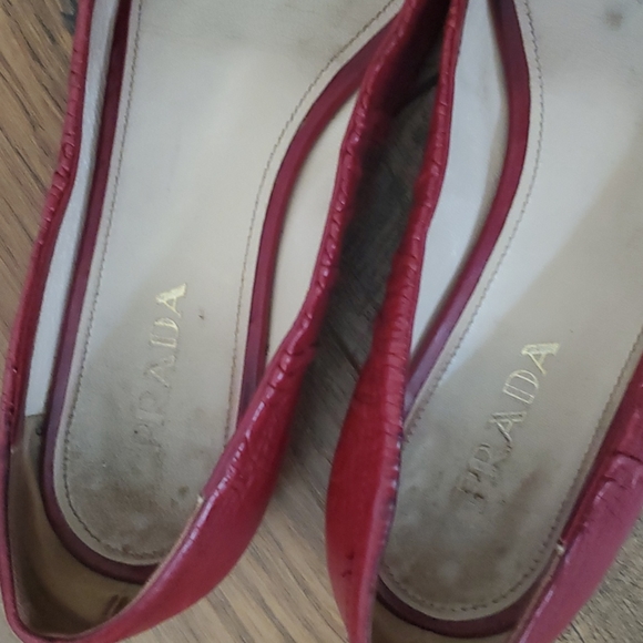 Prada red loafers womens 37 - Picture 4 of 11